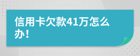 信用卡欠款41万怎么办！