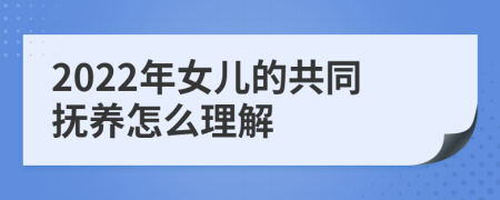 2022年女儿的共同抚养怎么理解