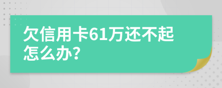欠信用卡61万还不起怎么办？