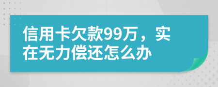 信用卡欠款99万，实在无力偿还怎么办