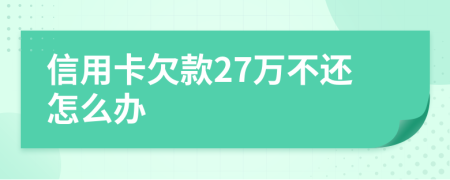 信用卡欠款27万不还怎么办