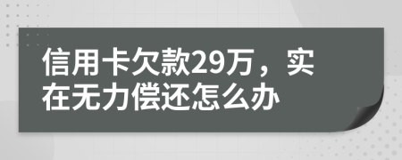 信用卡欠款29万，实在无力偿还怎么办
