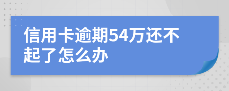 信用卡逾期54万还不起了怎么办