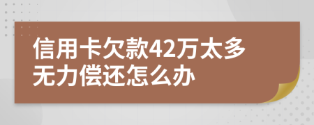 信用卡欠款42万太多无力偿还怎么办