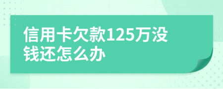 信用卡欠款125万没钱还怎么办