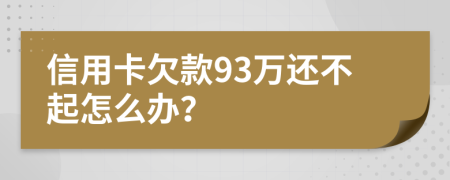 信用卡欠款93万还不起怎么办？