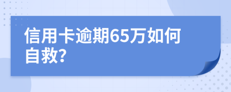 信用卡逾期65万如何自救？