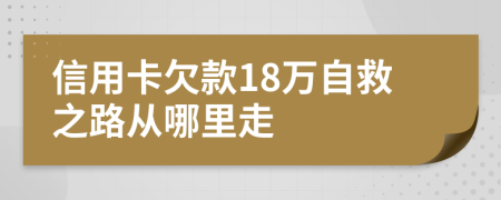 信用卡欠款18万自救之路从哪里走