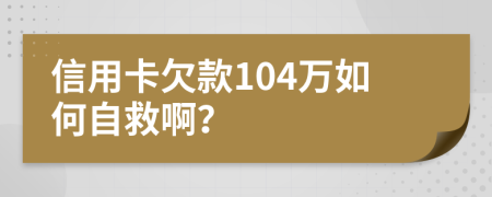 信用卡欠款104万如何自救啊？