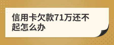 信用卡欠款71万还不起怎么办