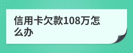 信用卡欠款108万怎么办