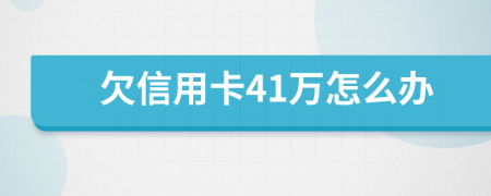 欠信用卡41万怎么办