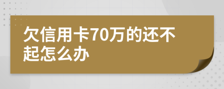 欠信用卡70万的还不起怎么办