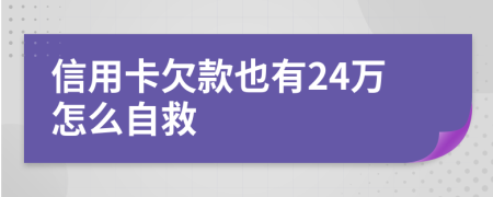 信用卡欠款也有24万怎么自救