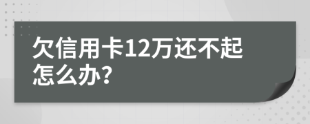 欠信用卡12万还不起怎么办？