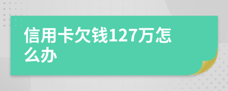 信用卡欠钱127万怎么办