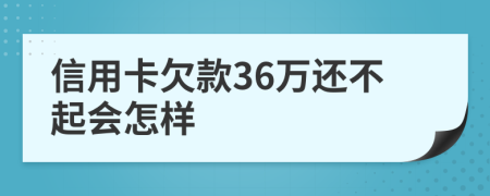 信用卡欠款36万还不起会怎样