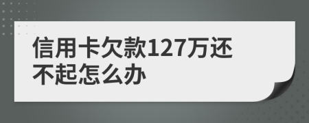 信用卡欠款127万还不起怎么办