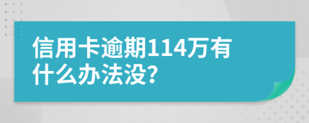 信用卡逾期114万有什么办法没？