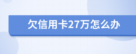 欠信用卡27万怎么办