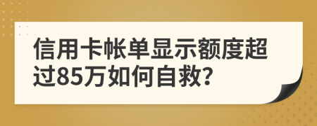 信用卡帐单显示额度超过85万如何自救？