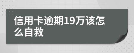 信用卡逾期19万该怎么自救