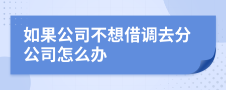 如果公司不想借调去分公司怎么办