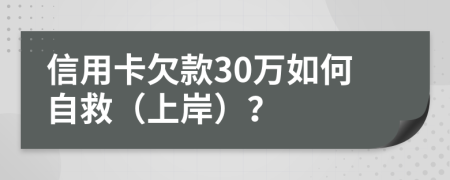信用卡欠款30万如何自救（上岸）？