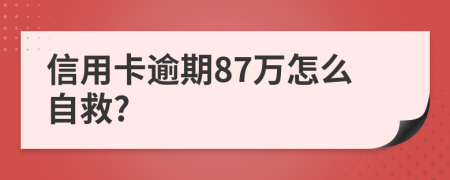 信用卡逾期87万怎么自救?