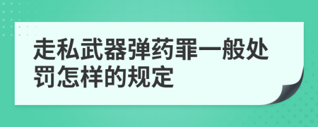 走私武器弹药罪一般处罚怎样的规定