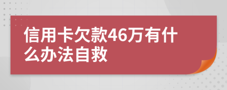 信用卡欠款46万有什么办法自救