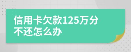 信用卡欠款125万分不还怎么办