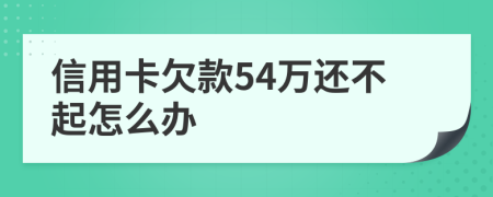 信用卡欠款54万还不起怎么办