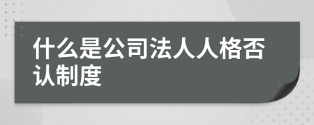 什么是公司法人人格否认制度