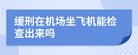 缓刑在机场坐飞机能检查出来吗