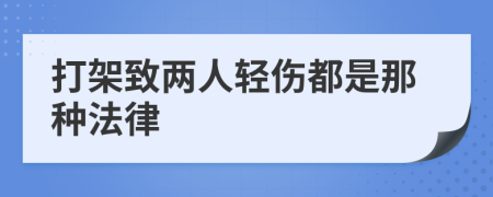 打架致两人轻伤都是那种法律