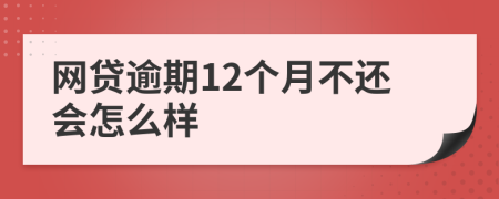 网贷逾期12个月不还会怎么样