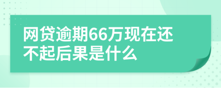 网贷逾期66万现在还不起后果是什么