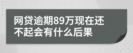 网贷逾期89万现在还不起会有什么后果