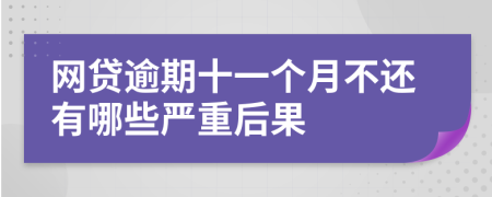 网贷逾期十一个月不还有哪些严重后果