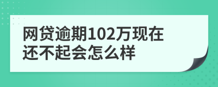 网贷逾期102万现在还不起会怎么样