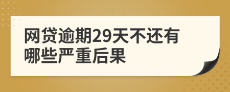 网贷逾期29天不还有哪些严重后果