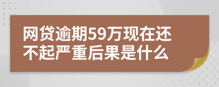 网贷逾期59万现在还不起严重后果是什么