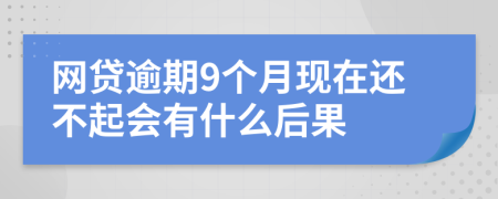 网贷逾期9个月现在还不起会有什么后果