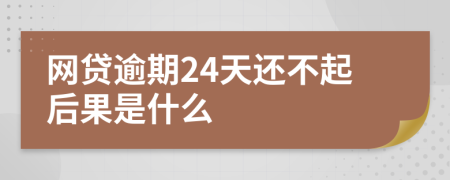 网贷逾期24天还不起后果是什么