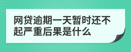 网贷逾期一天暂时还不起严重后果是什么