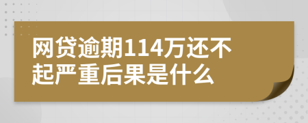 网贷逾期114万还不起严重后果是什么