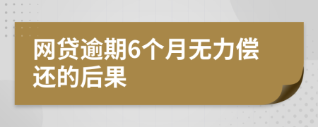 网贷逾期6个月无力偿还的后果