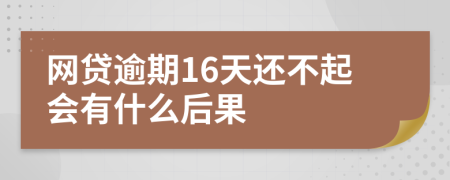 网贷逾期16天还不起会有什么后果