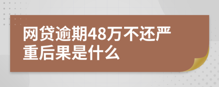 网贷逾期48万不还严重后果是什么